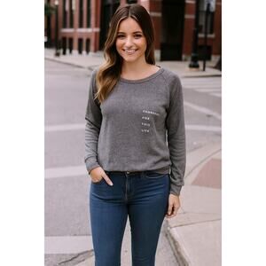 Good hYOUman Thankful For This Life Sweatshirt Womens Sz XS S USA Made Casual